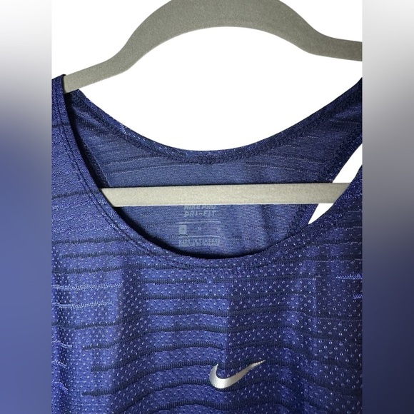 Nike Pro Dri-FIT Blue Mesh Athletic Tank Top Size M - Picture 2 of 5